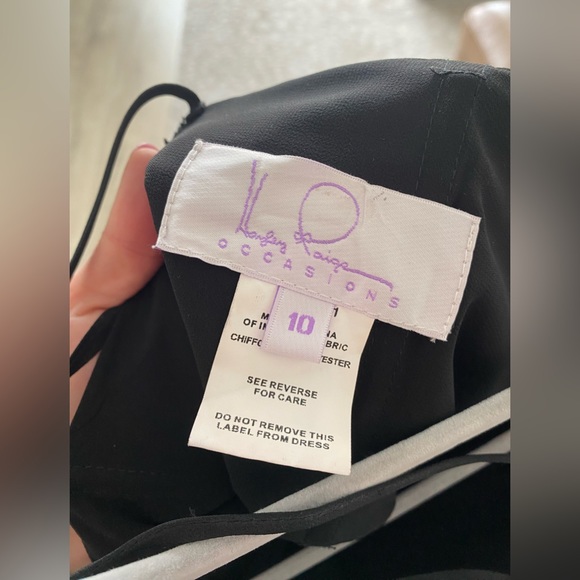 Hayley Paige Occasions Strappy V-Back Chiffon Halter Gown - Size 10 - Picture 6 of 7